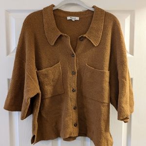 Madewell Holmden Button-Front Polo Sweater in Toffee, US Women's Size Large